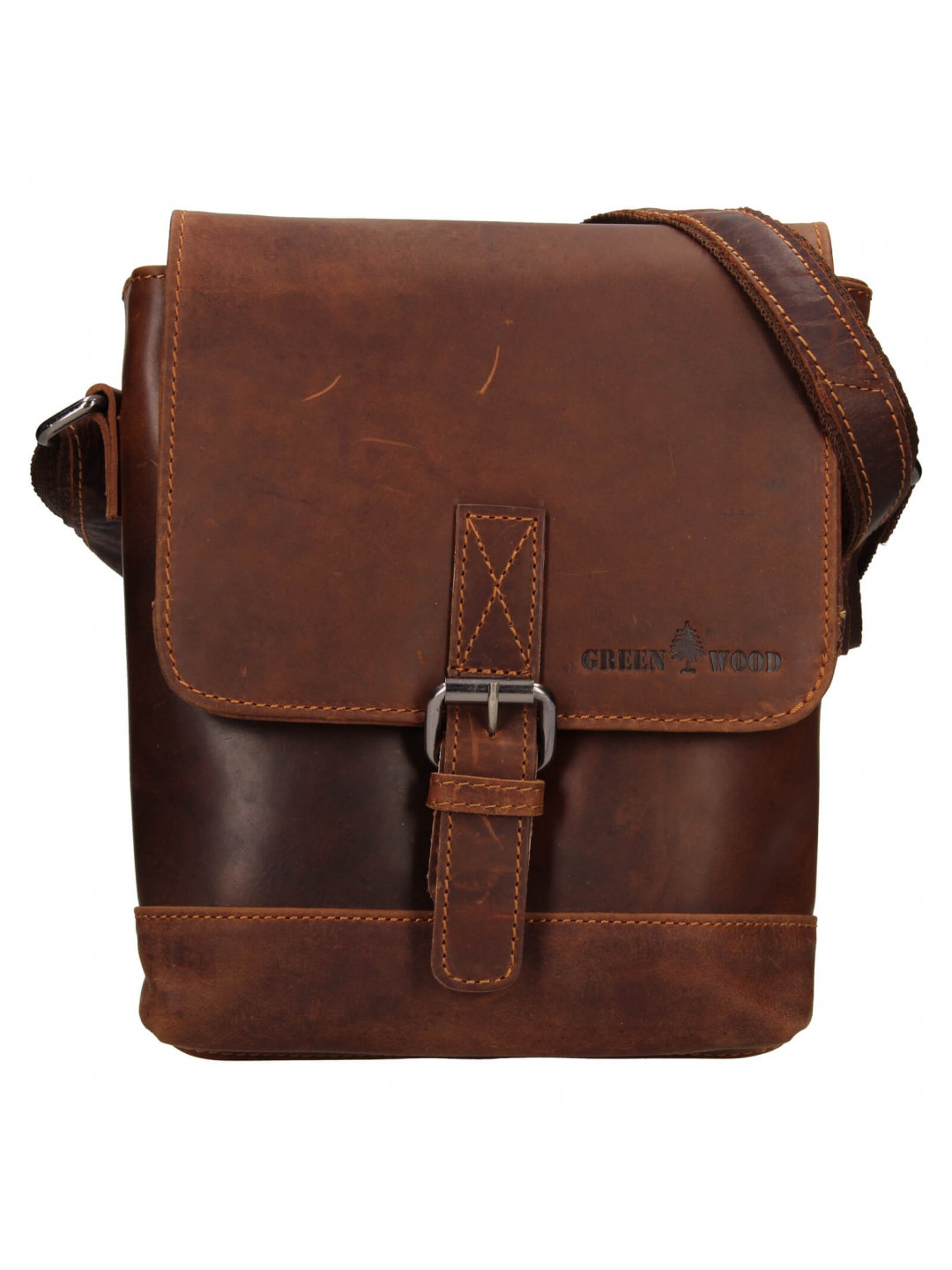 Pánská kožená taška přes rameno Greenwood Fion – hnědá